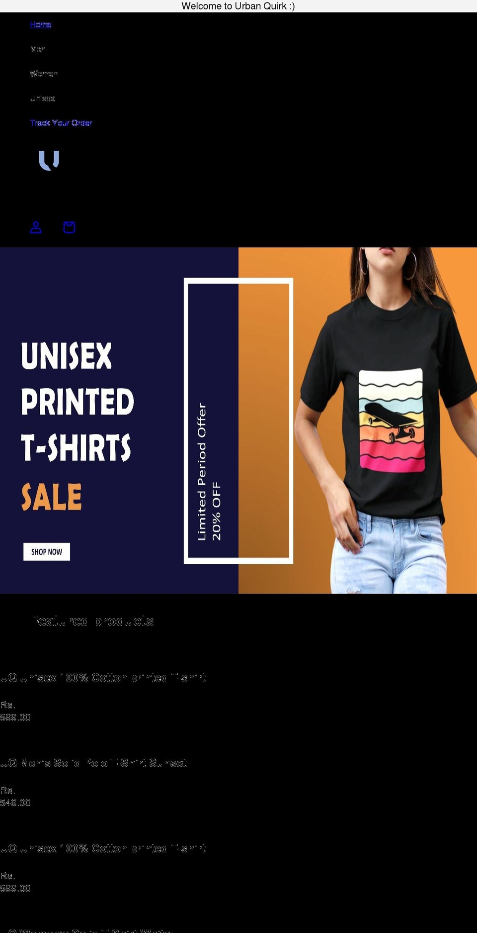 urbanquirk.com shopify website screenshot