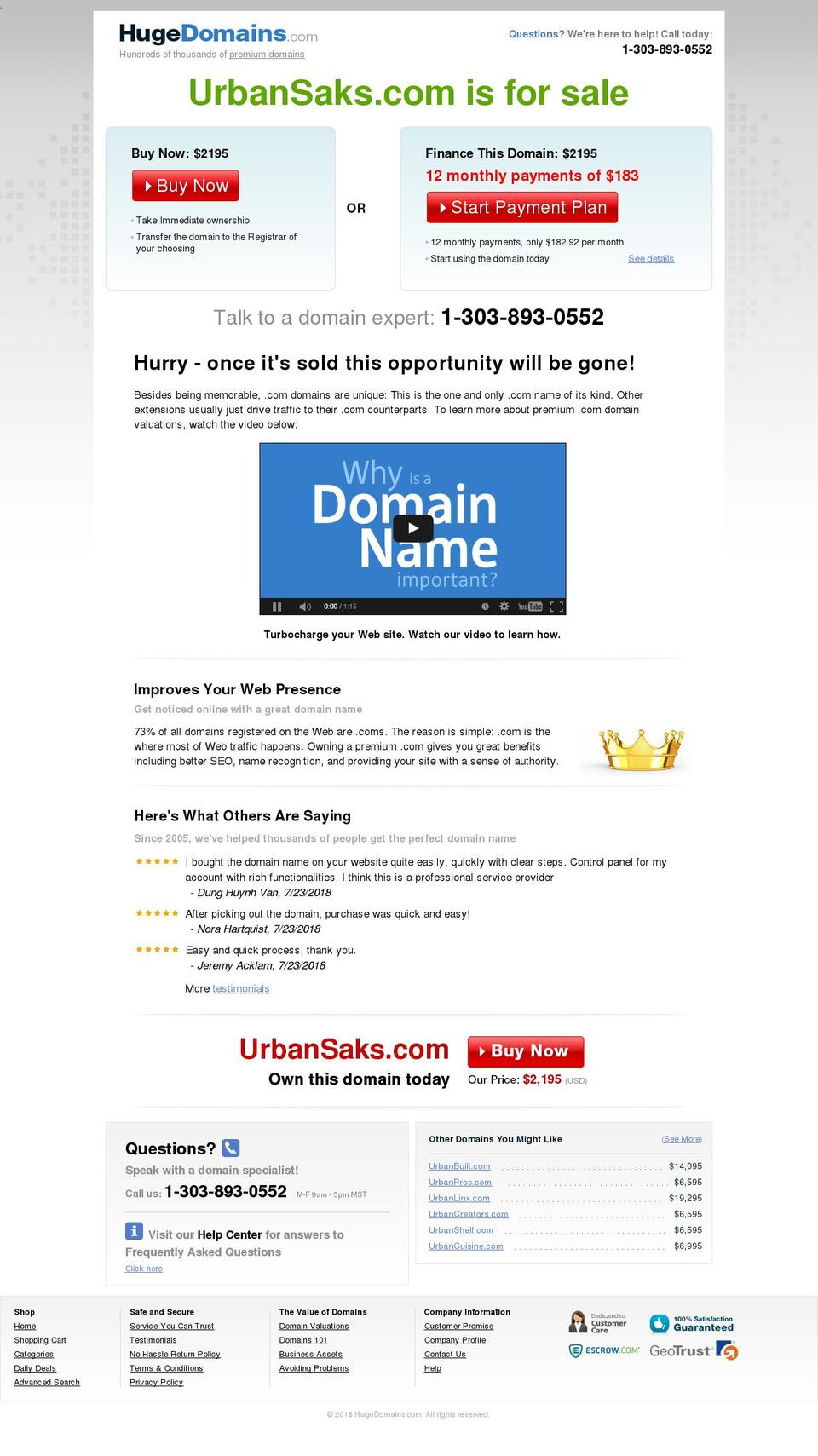 urbansaks.com shopify website screenshot