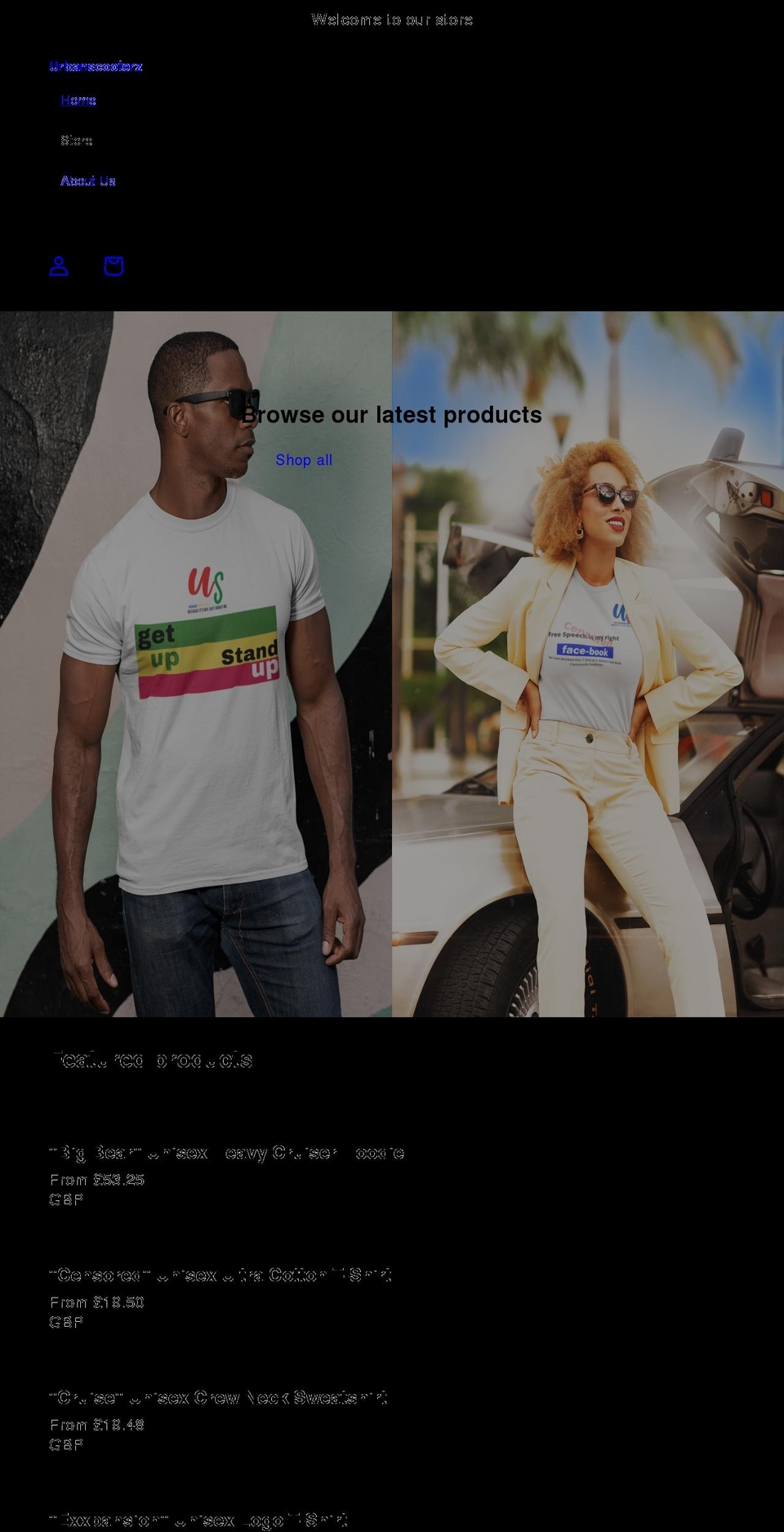 urbanscooterz.com shopify website screenshot