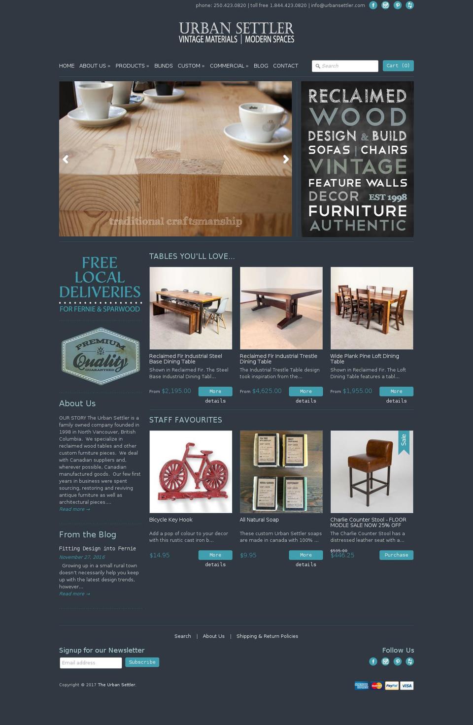 April Shopify theme site example urbansettler.com