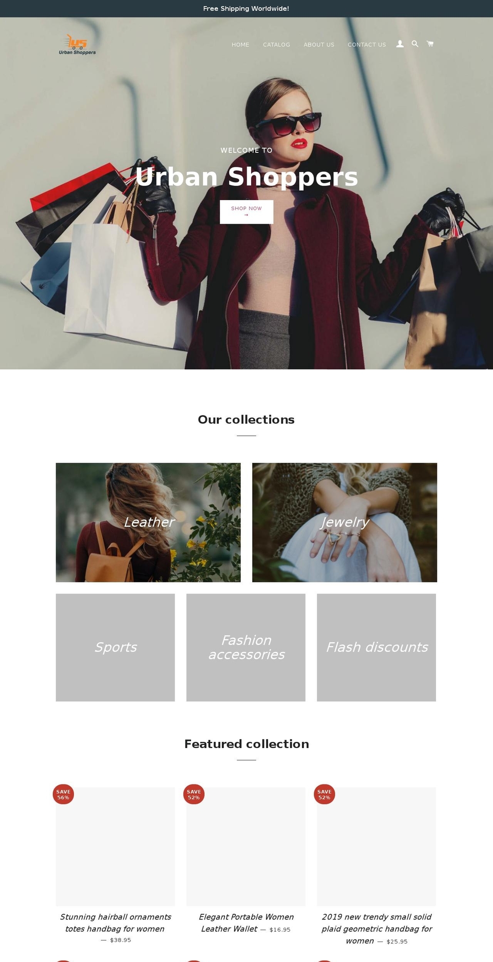 urbanshopperstore.com — Shopify storefront screenshot