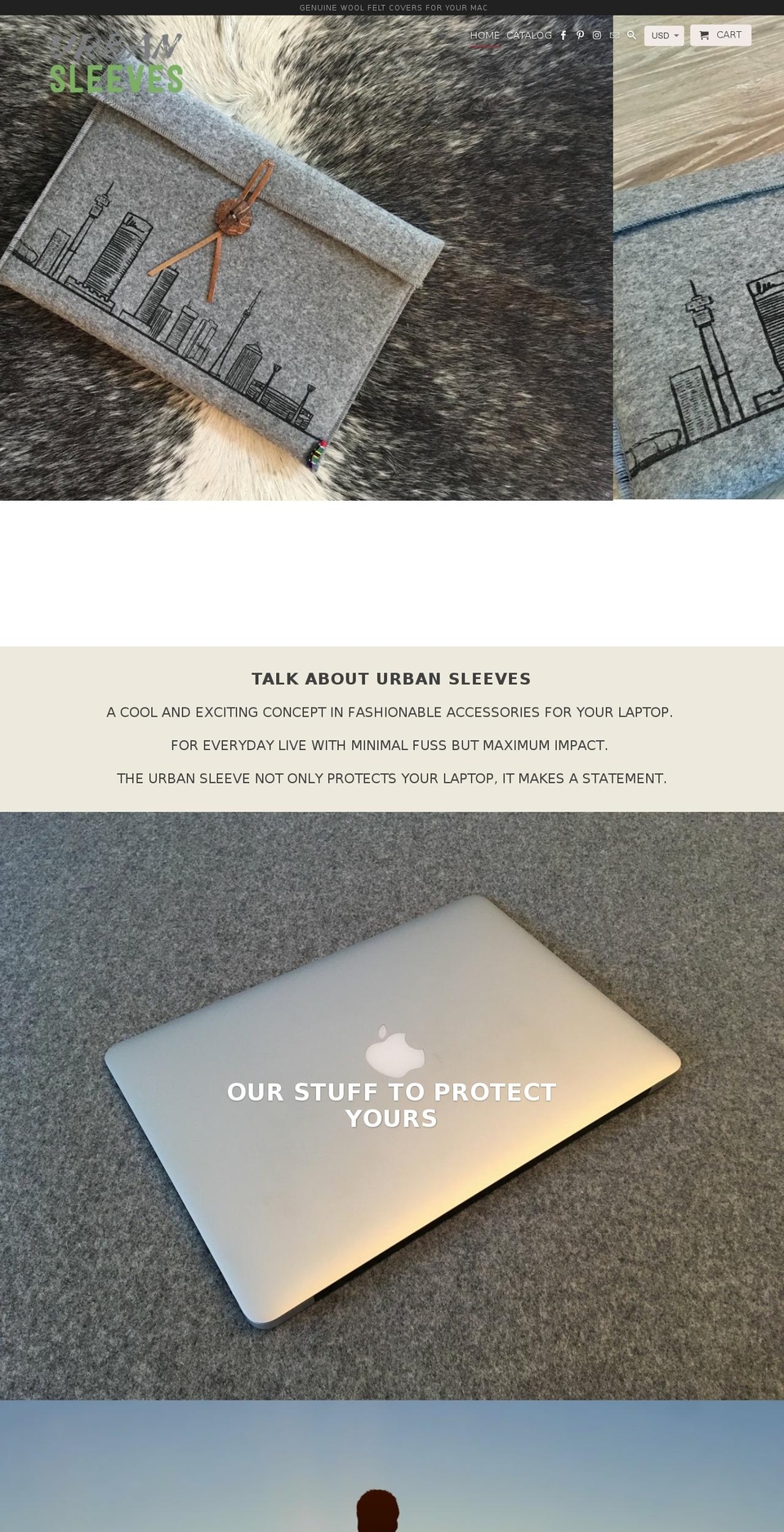 urbansleeves.com — Shopify storefront screenshot