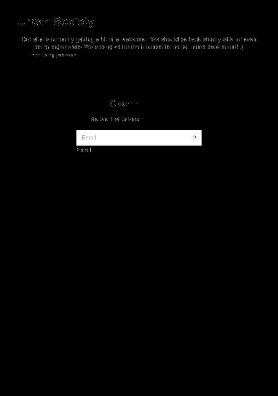 urbansociety.uk shopify website screenshot