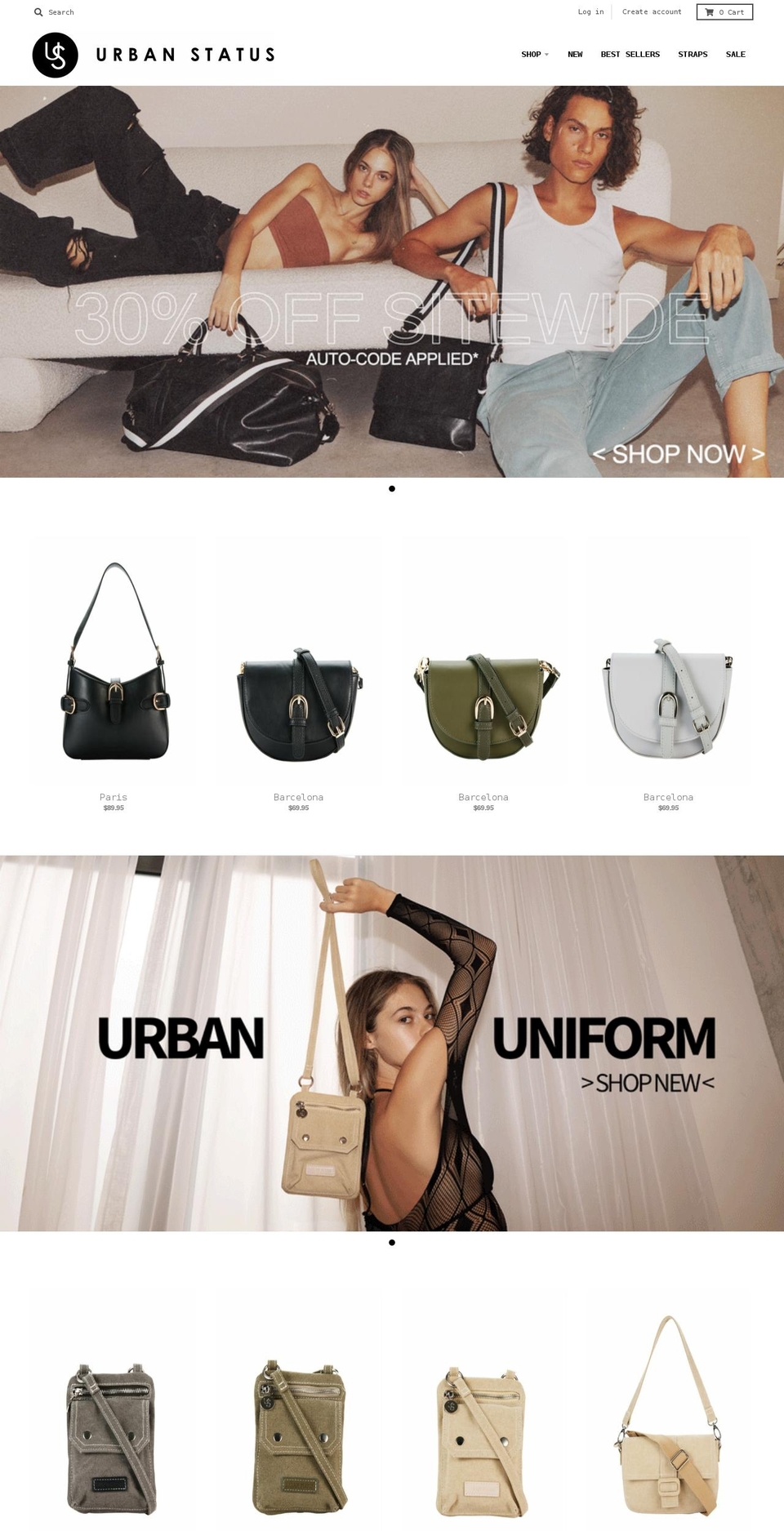 urbanstatus.com.au shopify website screenshot