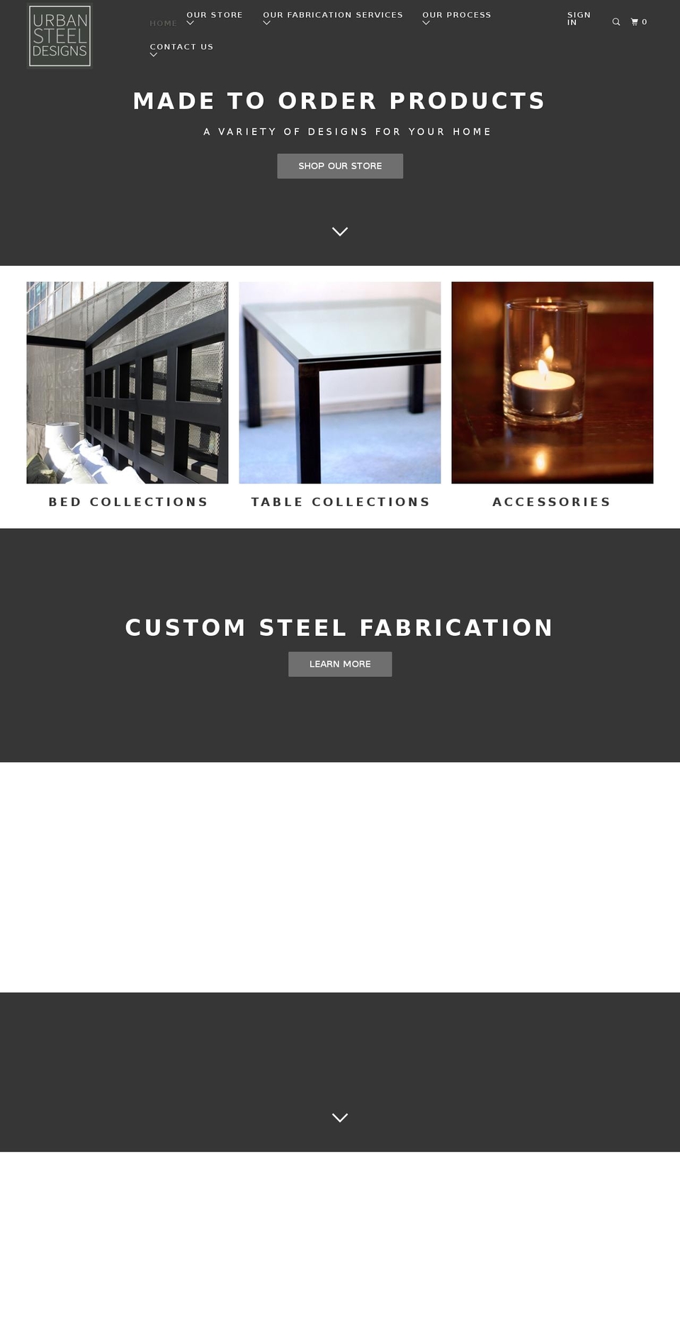 urbansteeldesigns.com shopify website screenshot