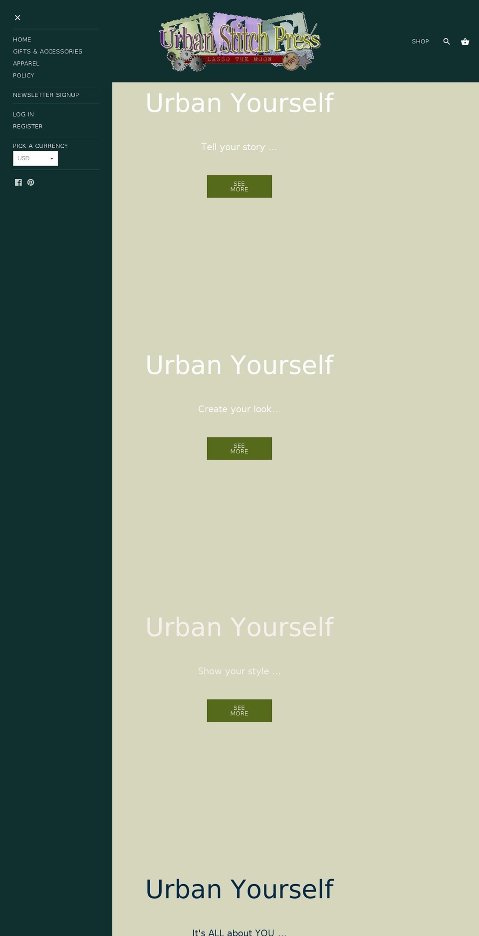 urbanstitchpress.com — Shopify storefront screenshot