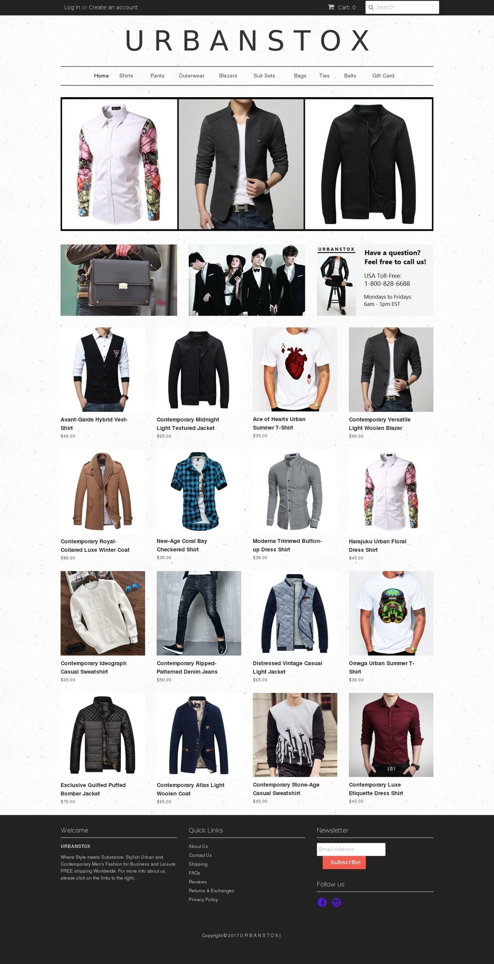 urbanstox.com shopify website screenshot
