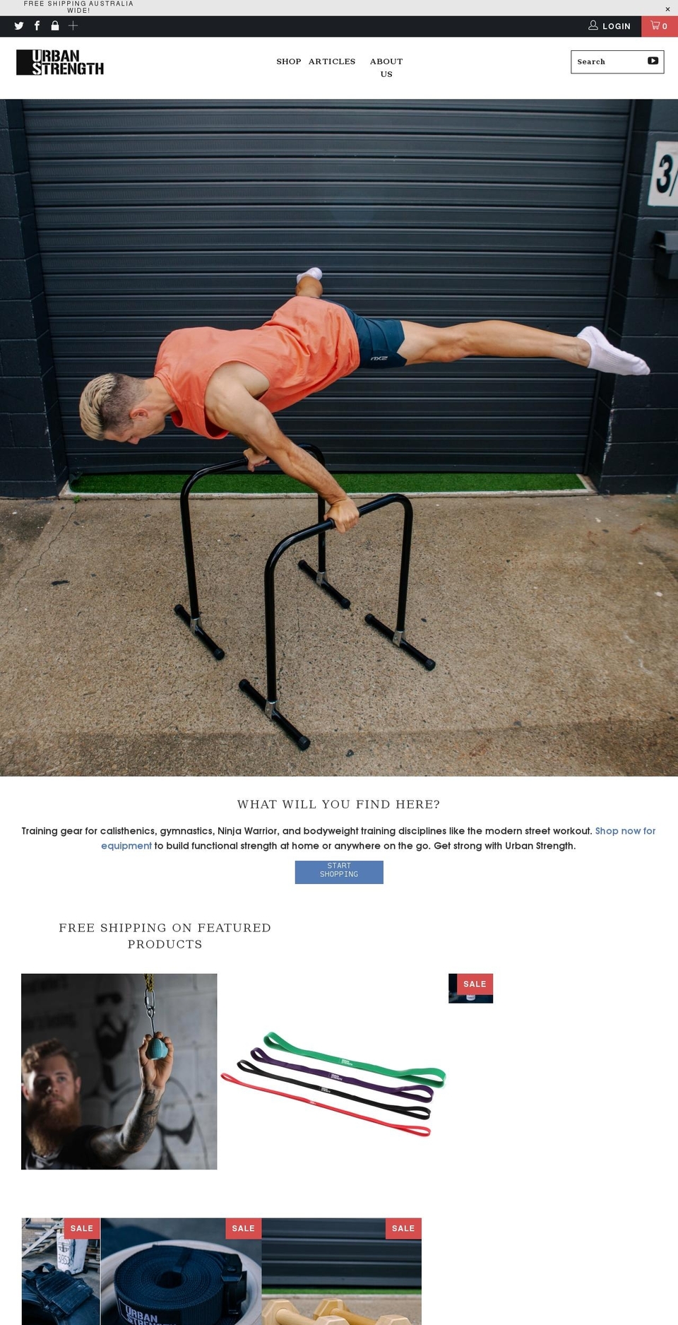 urbanstrength.com.au shopify website screenshot