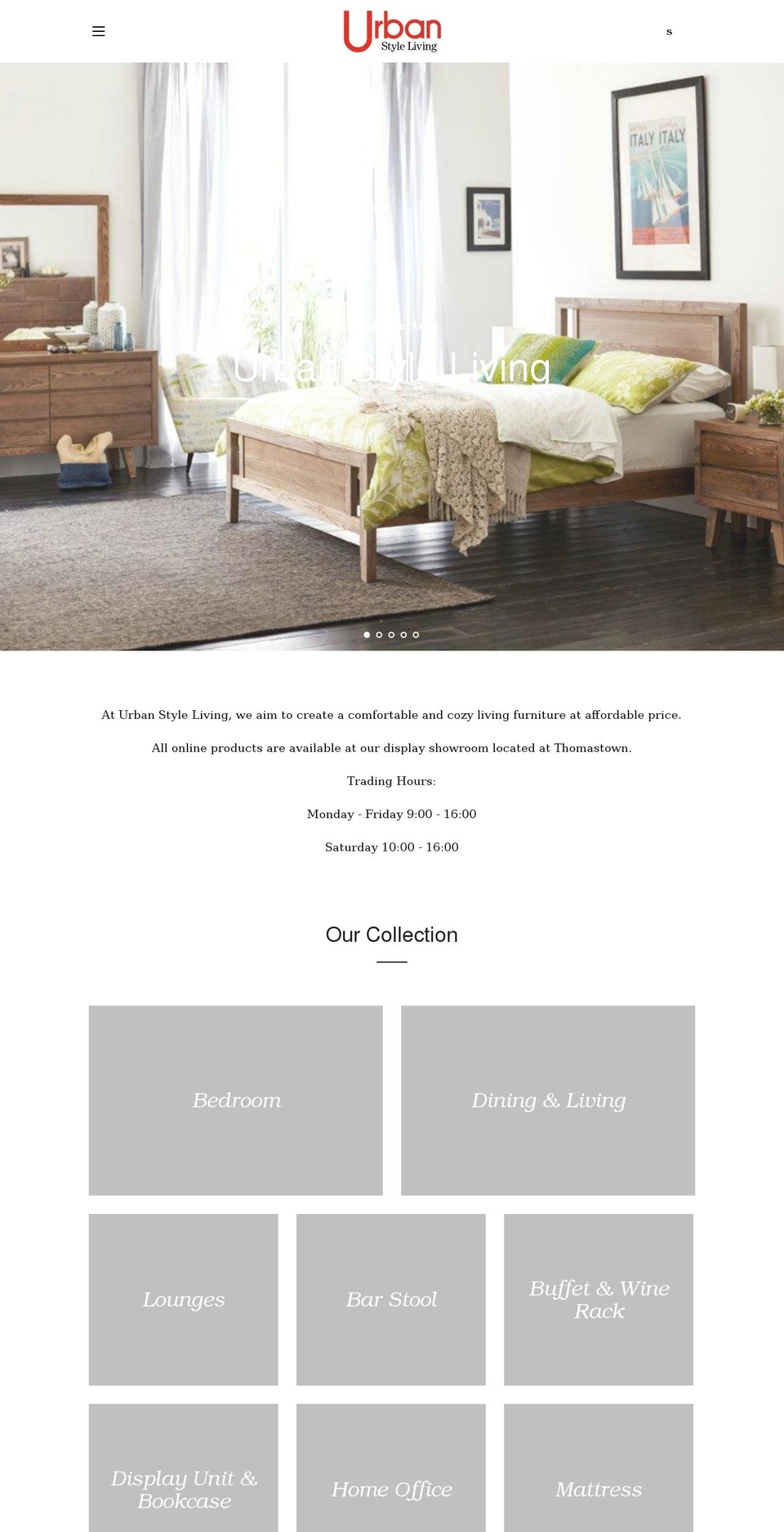 urbanstyleliving.com.au shopify website screenshot