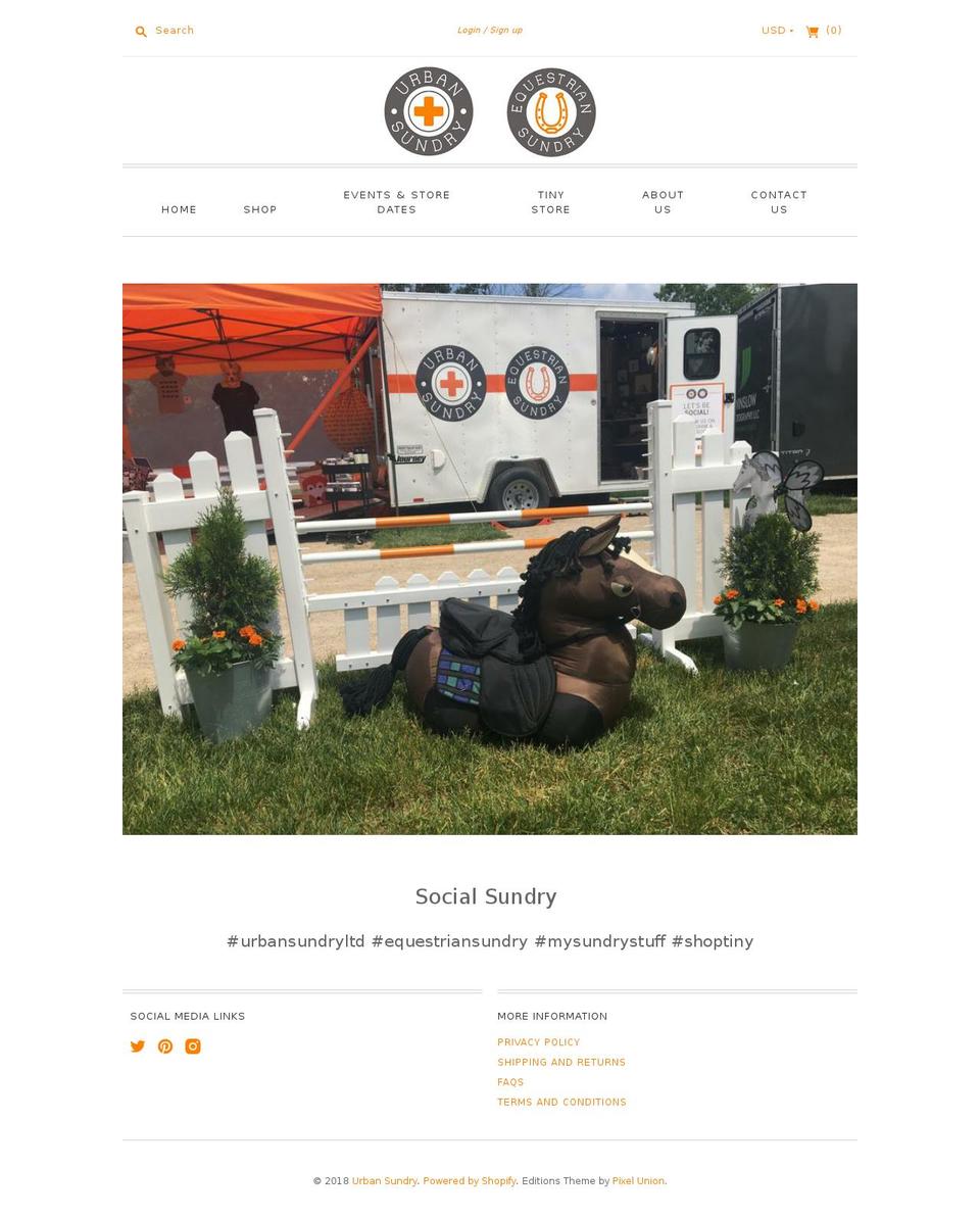 urbansundrystore.com — Shopify storefront screenshot
