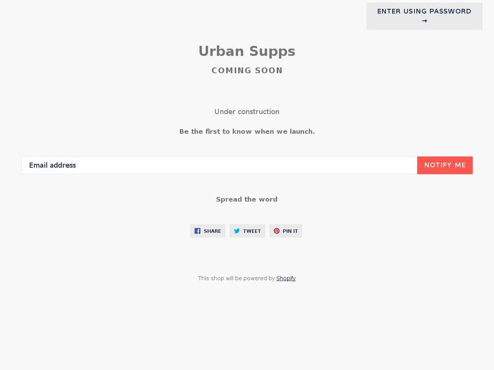 urbansupps.com — Shopify storefront screenshot
