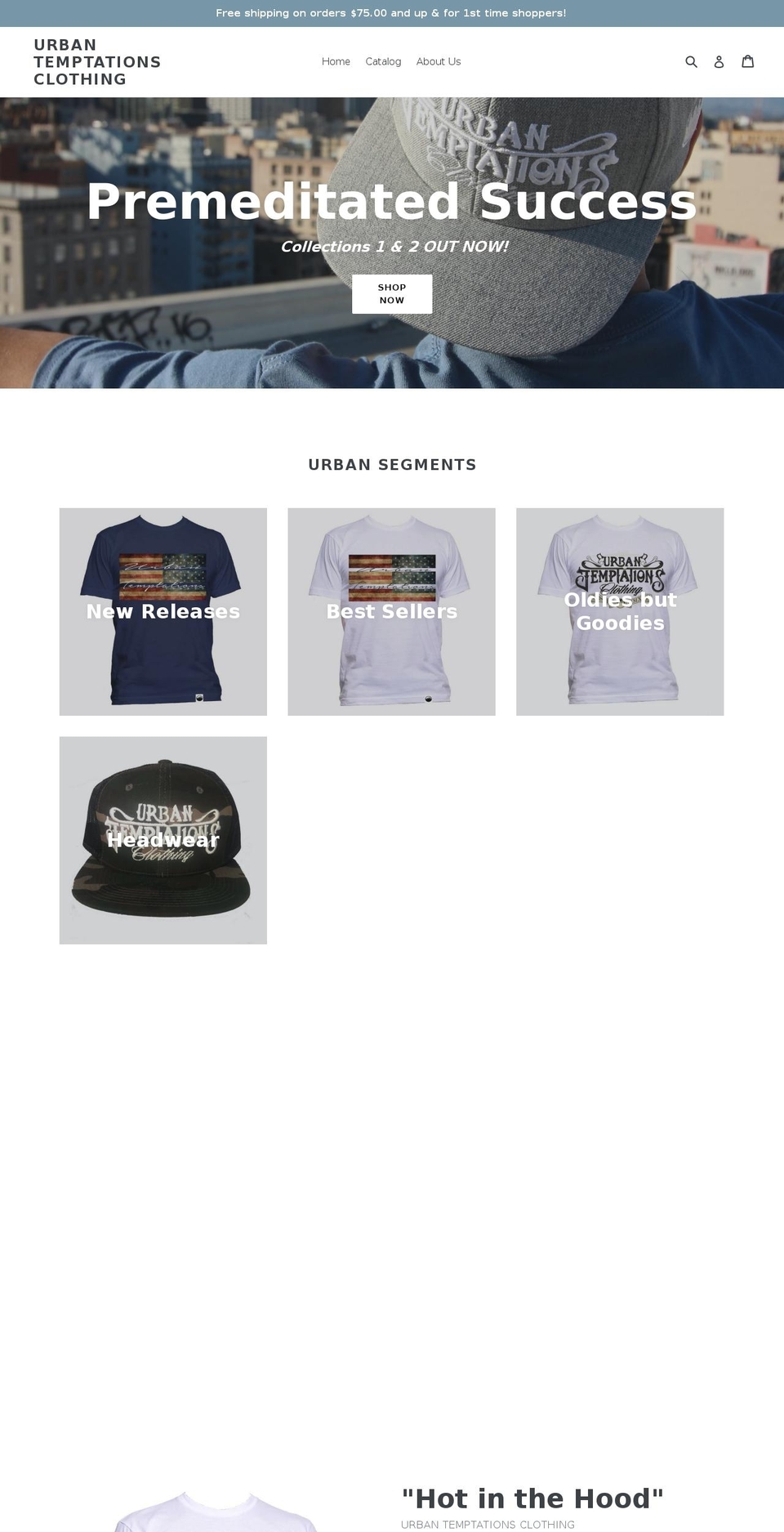 Saffron Shopify theme site example urbantemptationsclothing.com