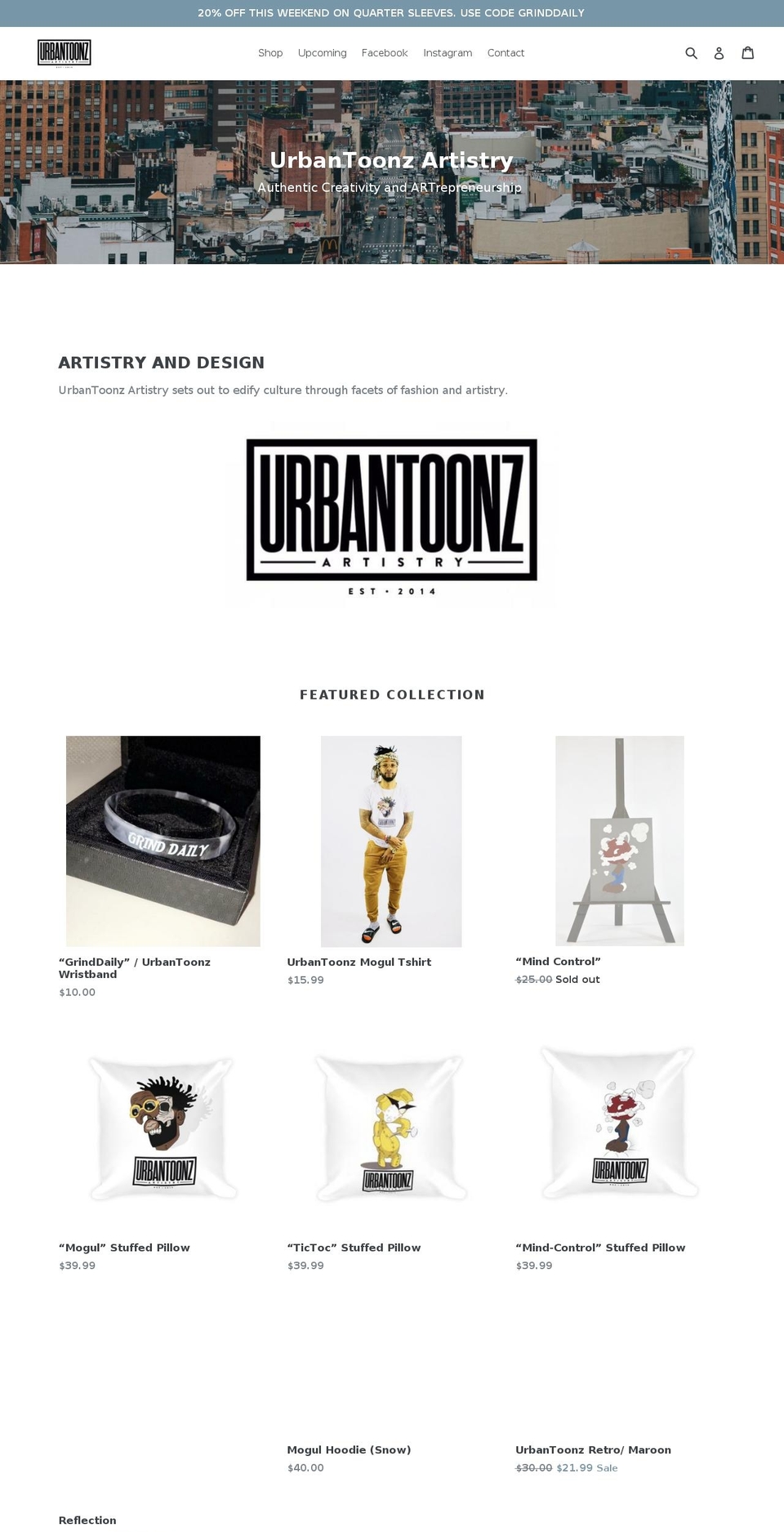 urbantoonz.com shopify website screenshot