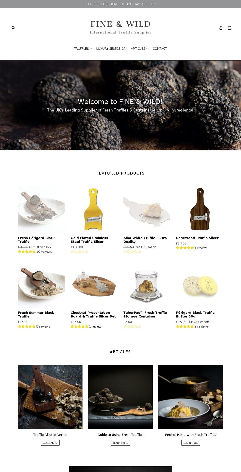 urbantruffle.co.uk shopify website screenshot