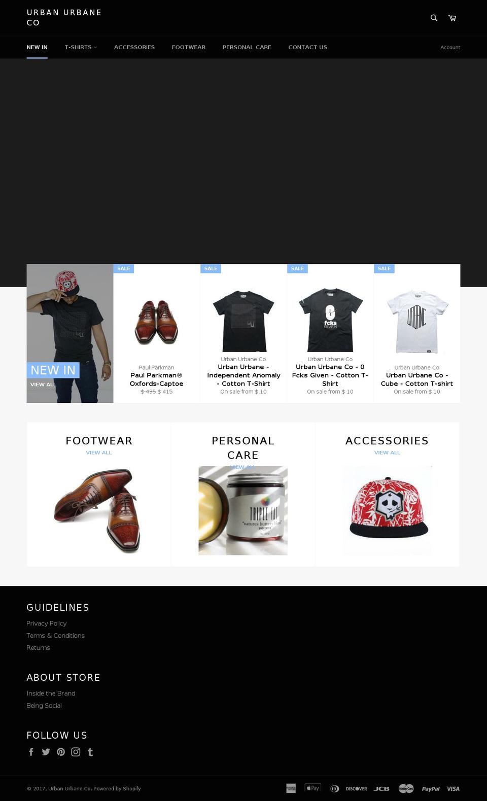 urbanurbane.com shopify website screenshot