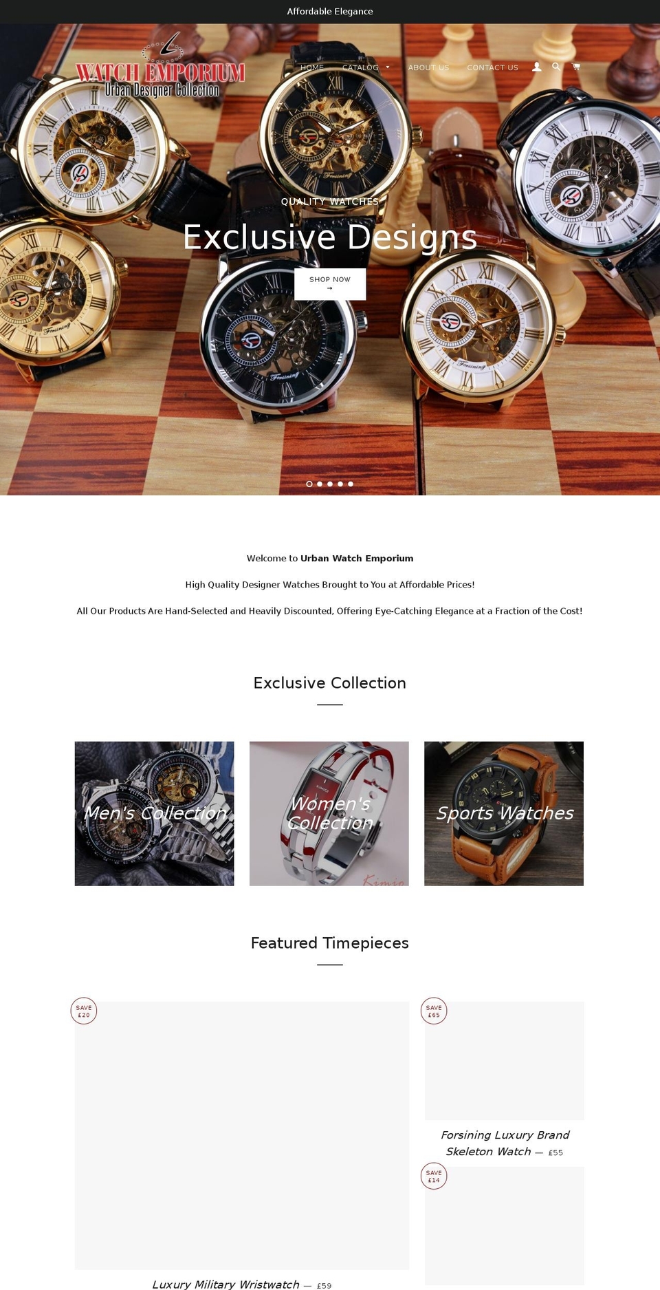 urbanwatchemporium.com — Shopify storefront screenshot