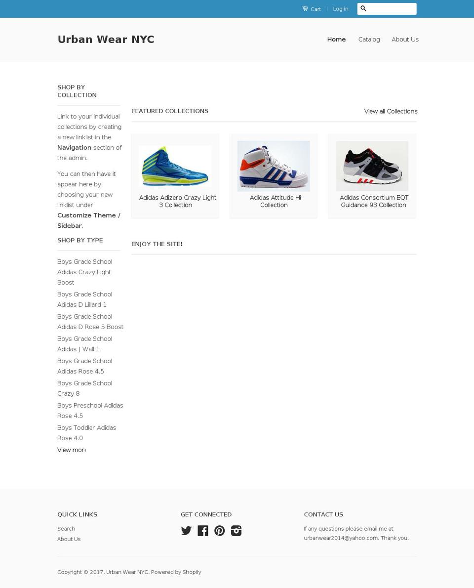 urbanwearnyc.com shopify website screenshot