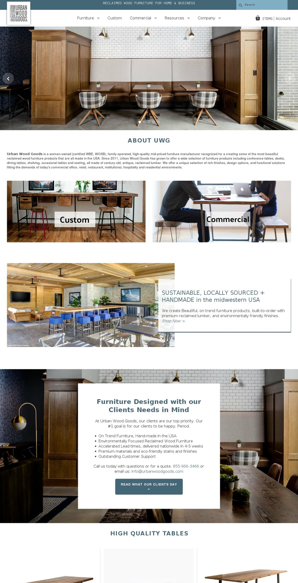 urbanwoodgoods.com — Shopify storefront screenshot