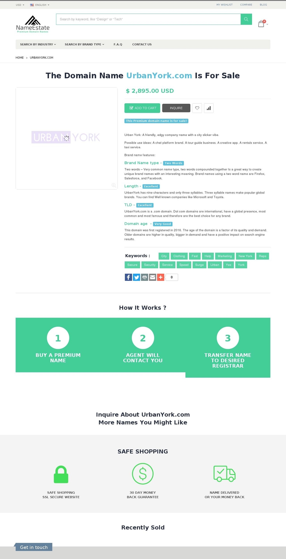 urbanyork.com — Shopify storefront screenshot