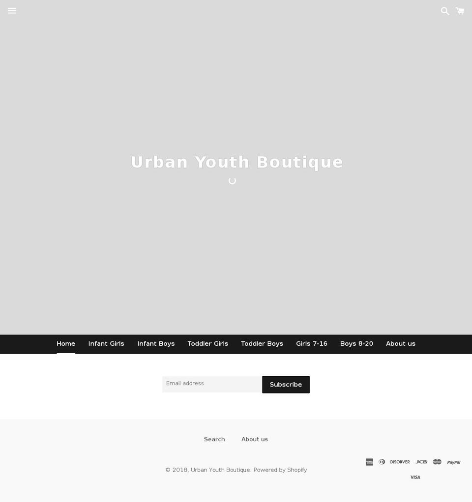 urbanyouthboutique.com shopify website screenshot