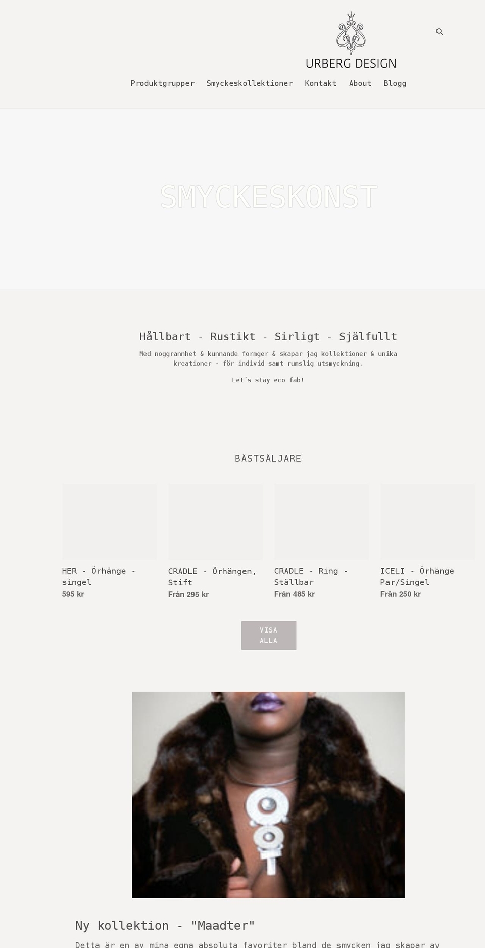 urbergdesign.se shopify website screenshot