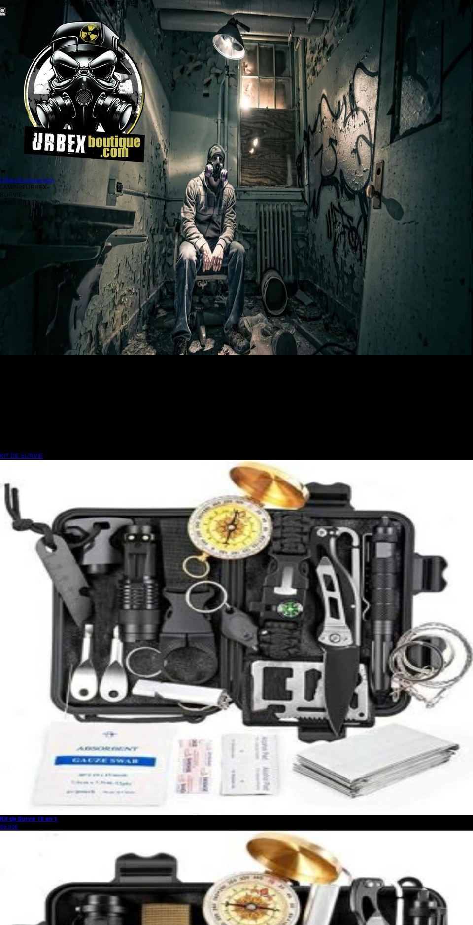 urbex-boutique.com — Shopify storefront screenshot