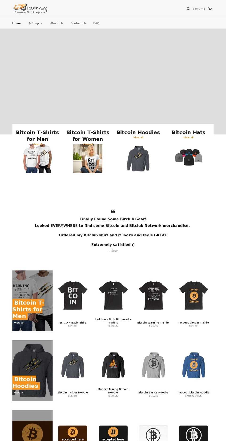 URBitcoinwear Theme - Current with Product Tabs Shopify theme site example urbitcoinwear.com