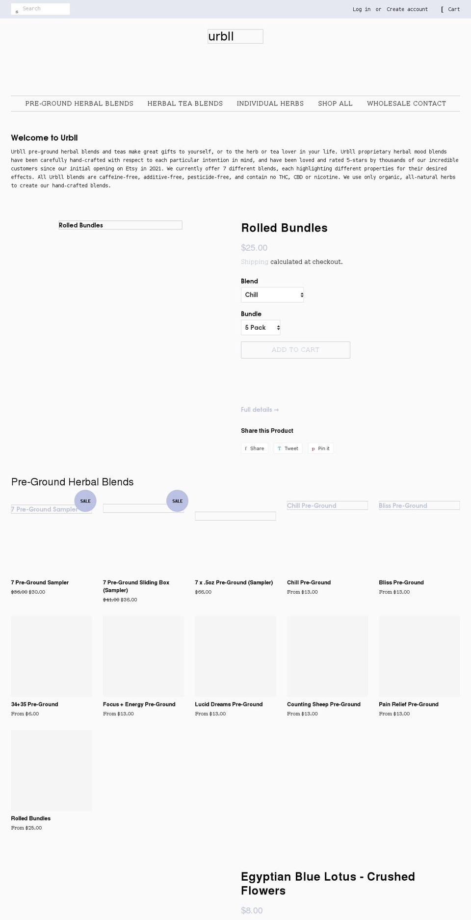 urbll.com shopify website screenshot