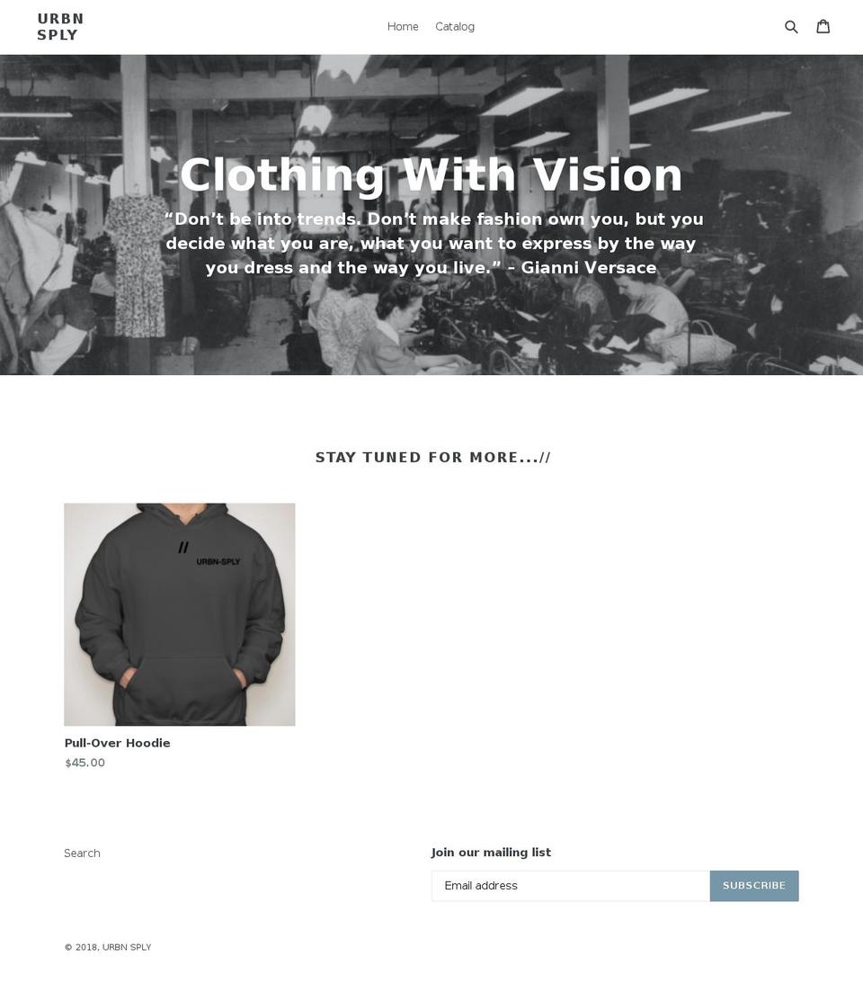 urbn-sply.com — Shopify storefront screenshot