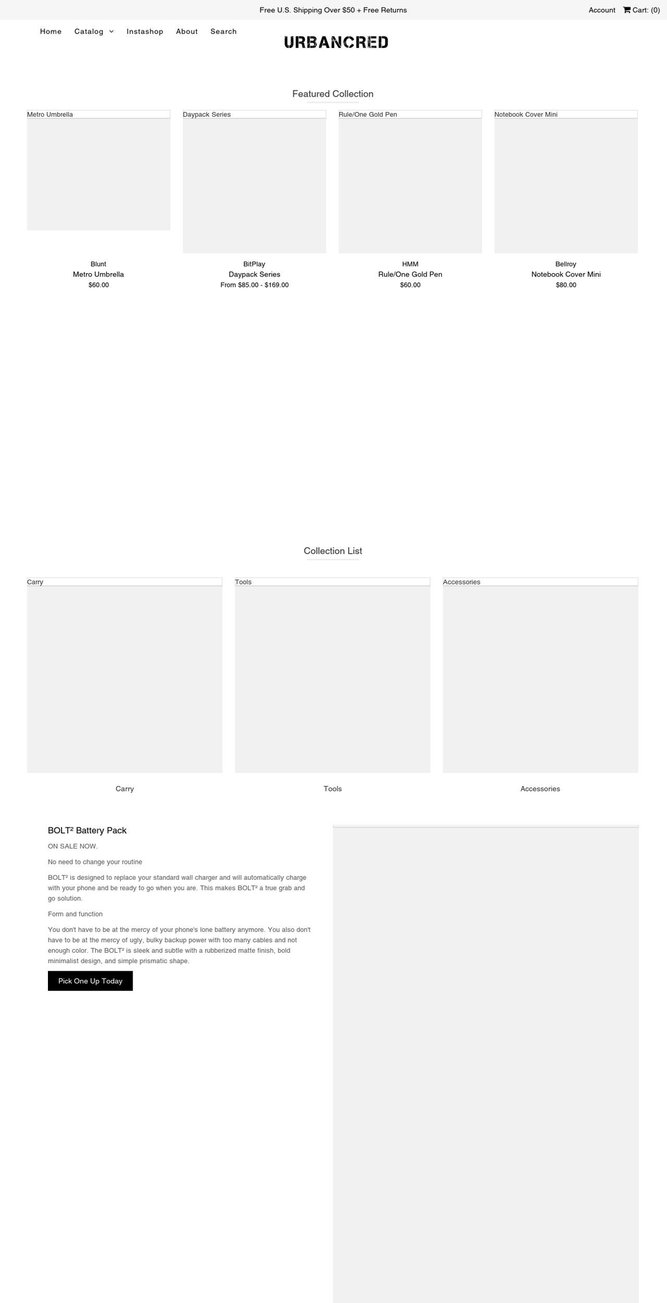 urbncred.com — Shopify storefront screenshot
