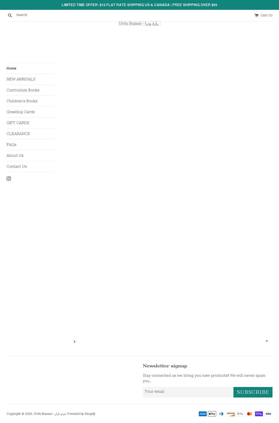 urdubazaar.ca shopify website screenshot