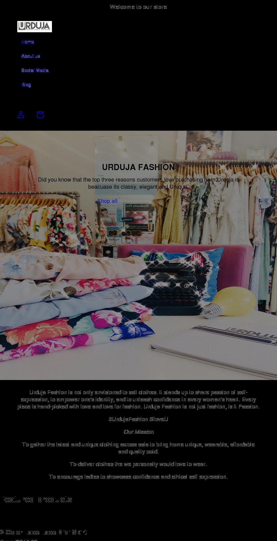 urdujafashion.com shopify website screenshot