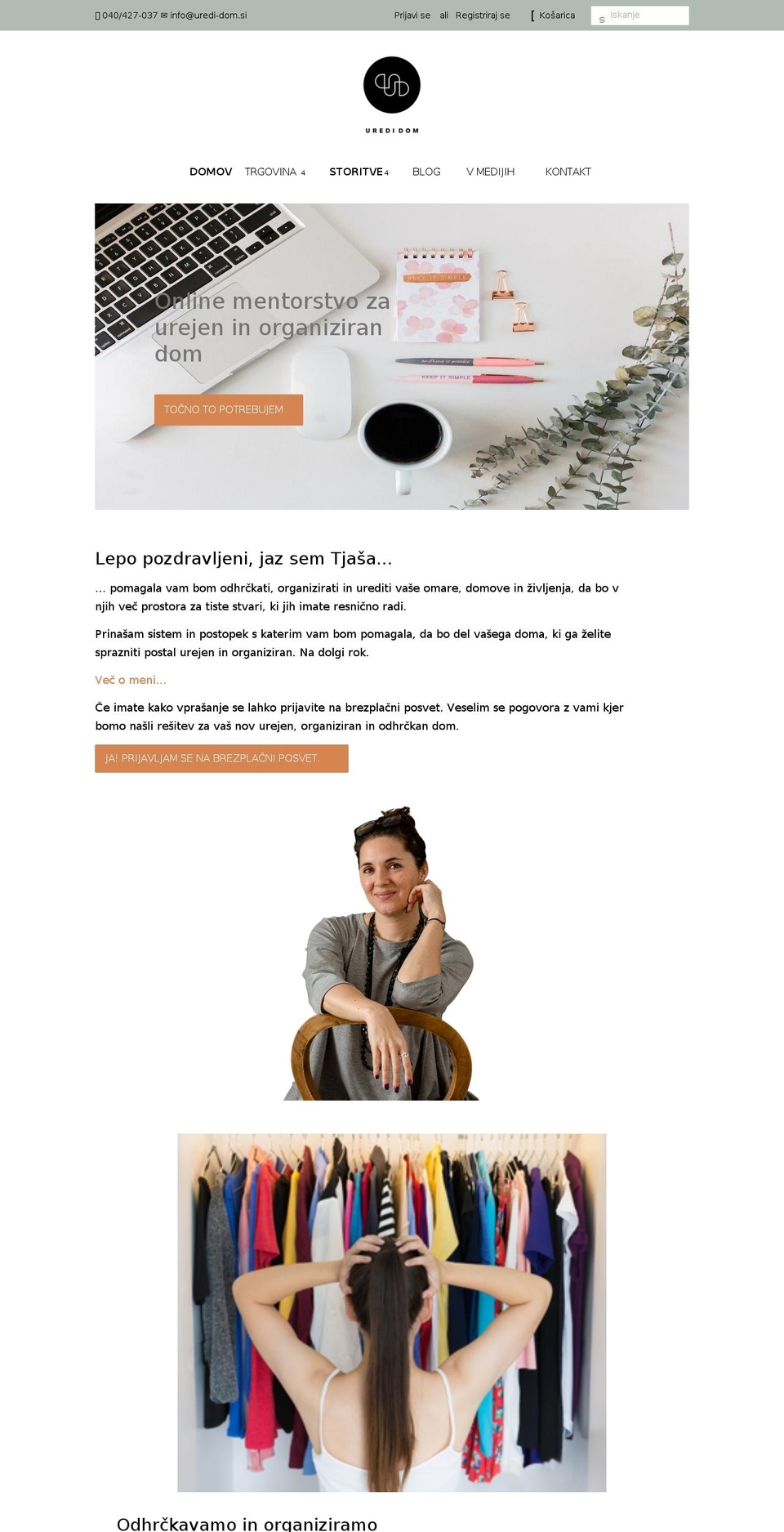 uredi-dom.si shopify website screenshot