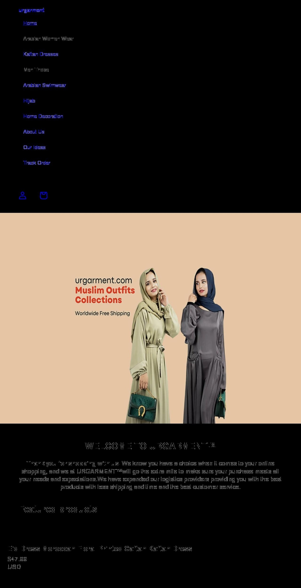 urgarment.com shopify website screenshot