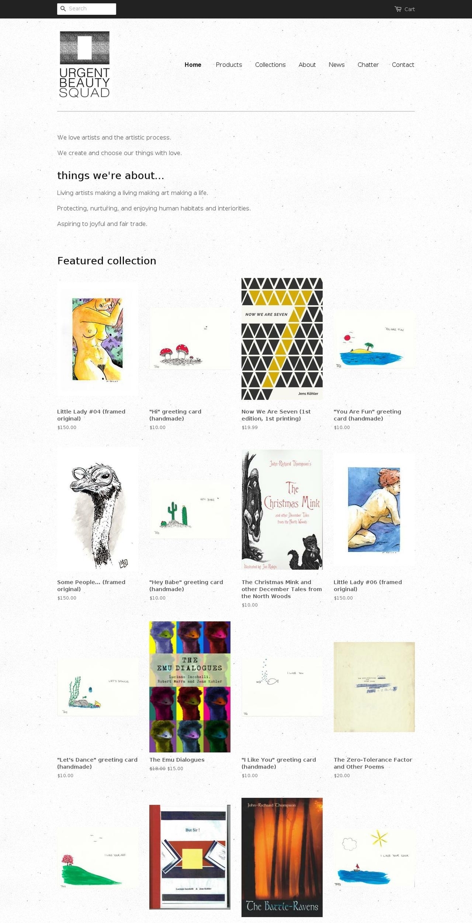 urgentbeauty.com — Shopify storefront screenshot