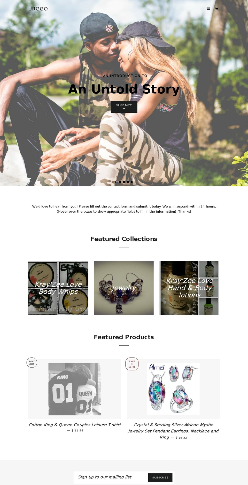 urggowear.com shopify website screenshot