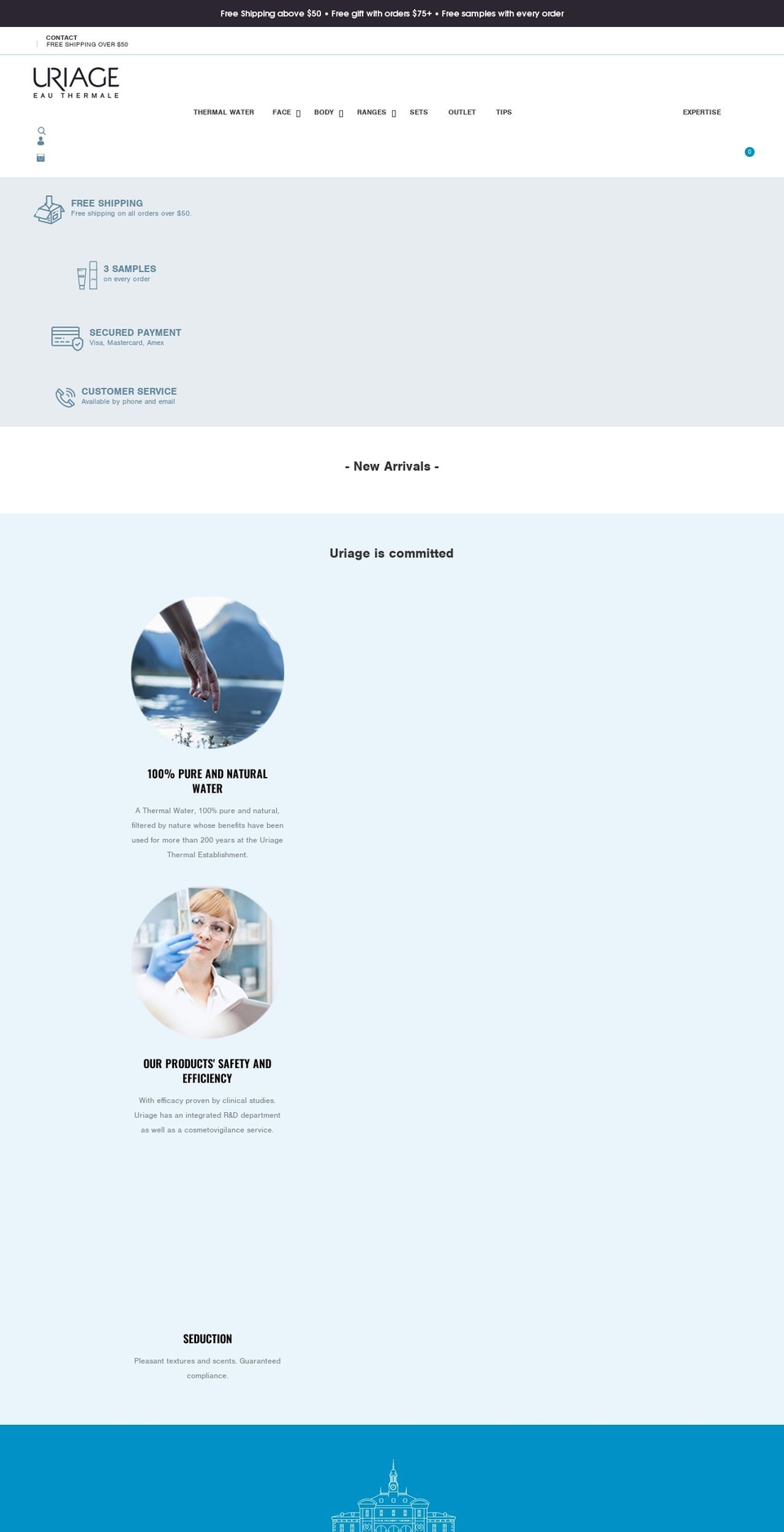 uriage.ca shopify website screenshot