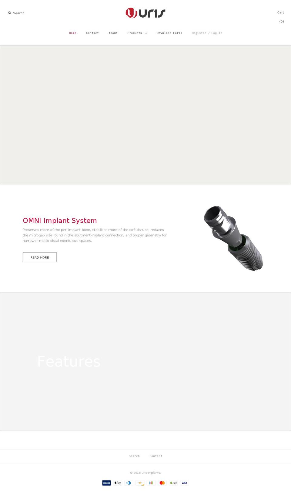 urisimplants.com shopify website screenshot