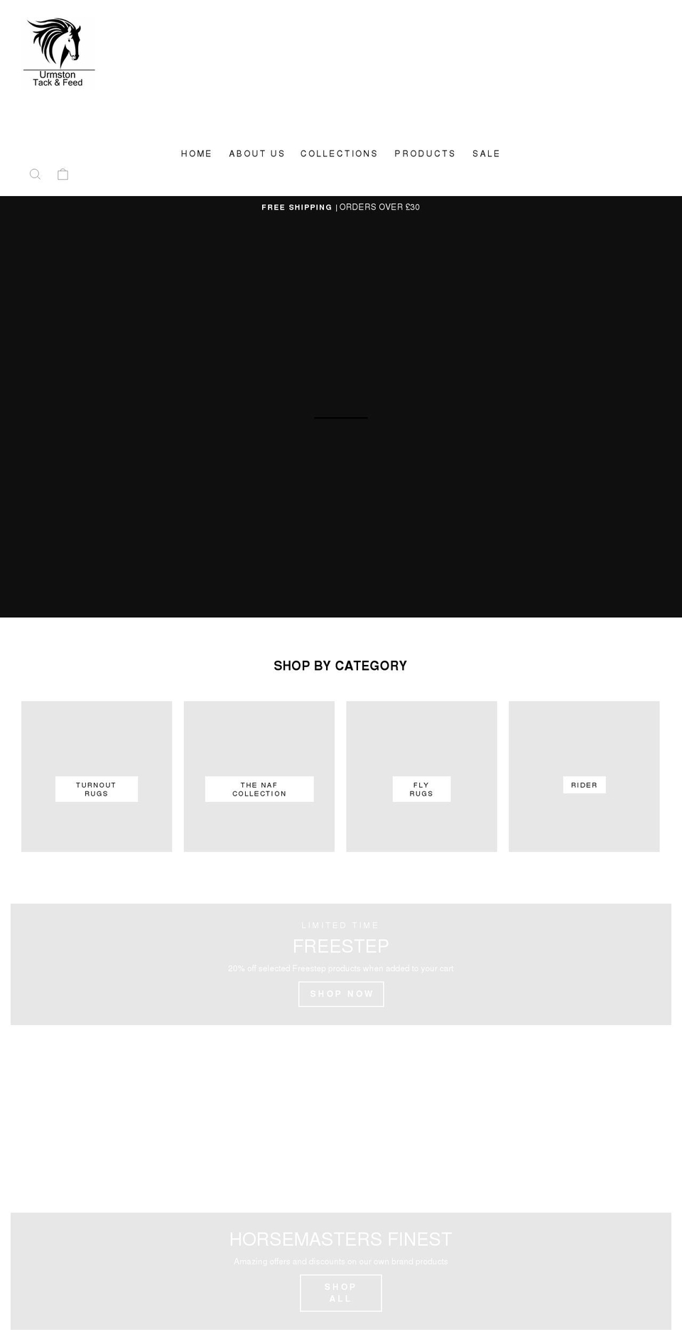 urmstontackandfeed.com shopify website screenshot