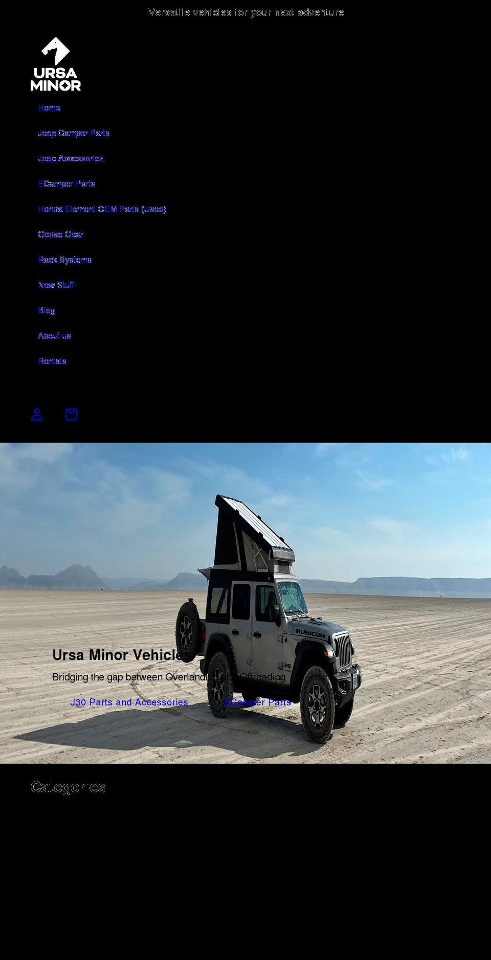 ursaminorparts.com shopify website screenshot