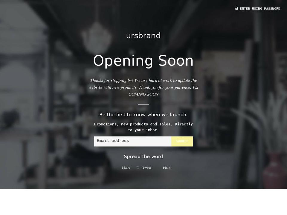 ursbrand.com shopify website screenshot