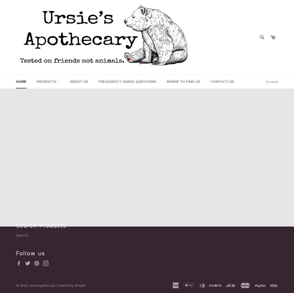 ursiesapothecary.com — Shopify storefront screenshot