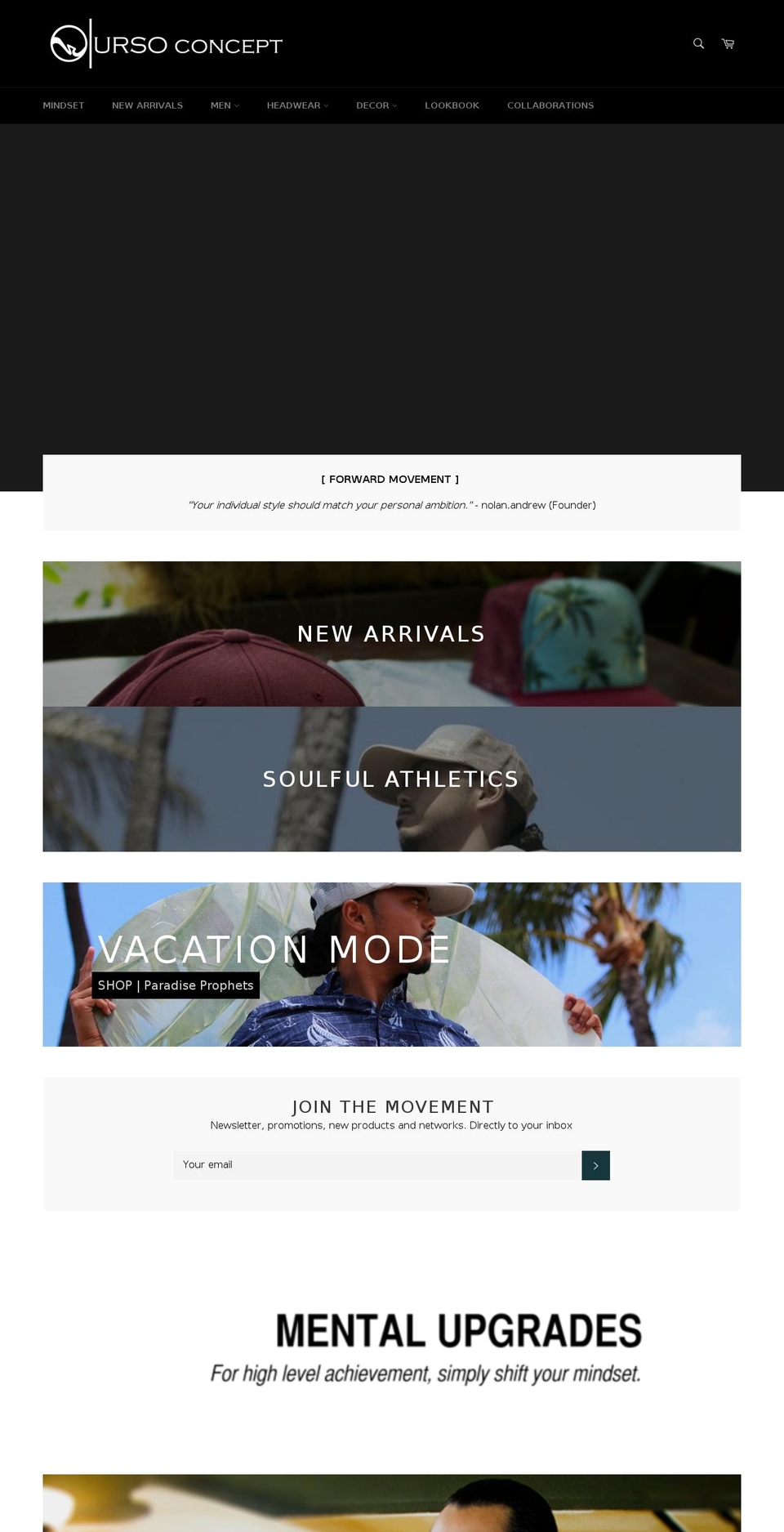 ursoconcept.com shopify website screenshot