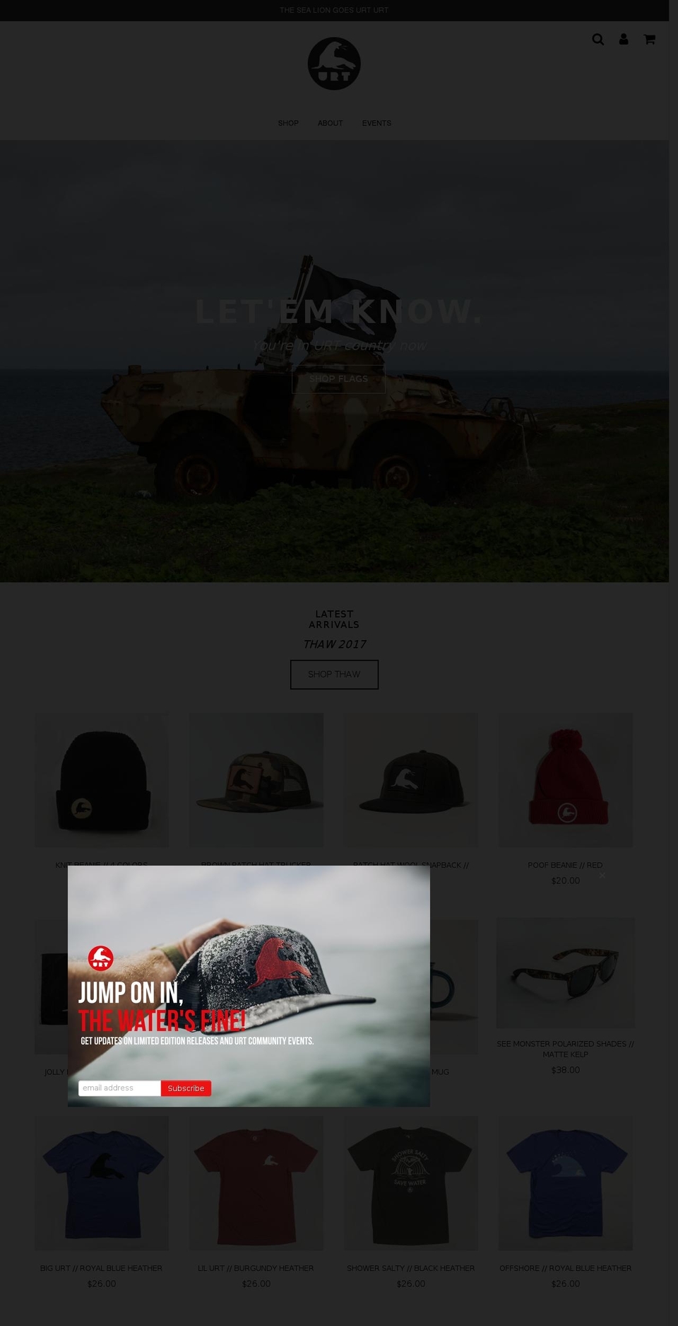 urturt.com shopify website screenshot