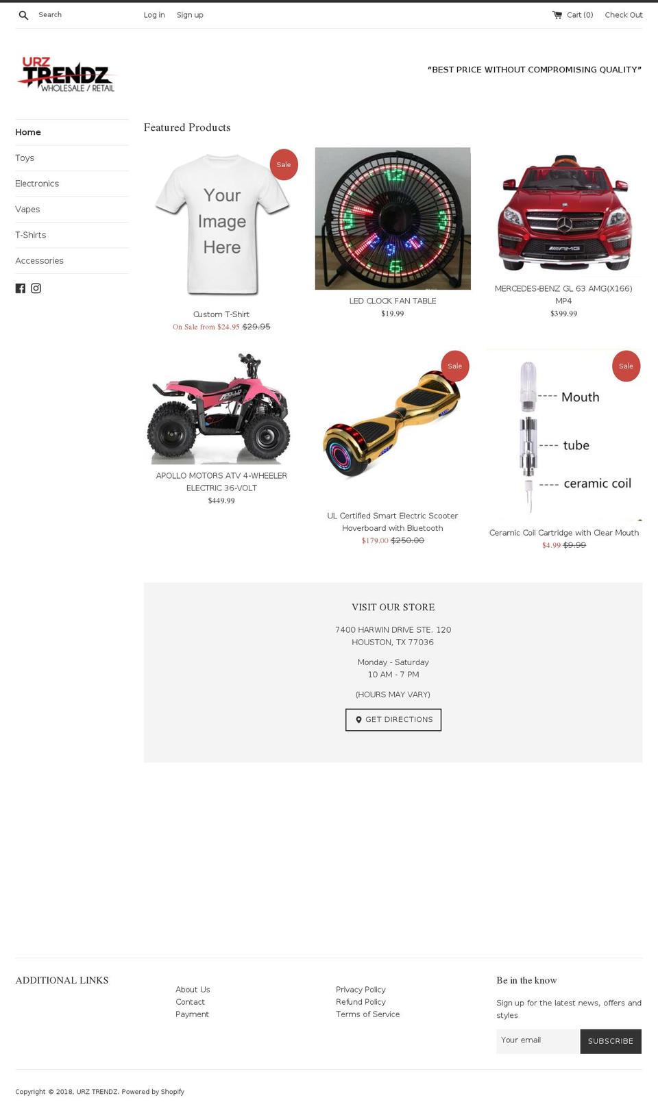 urztrendz.com — Shopify storefront screenshot