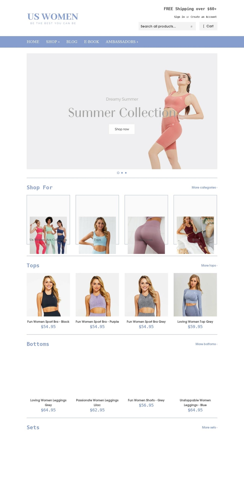 us-women.com shopify website screenshot