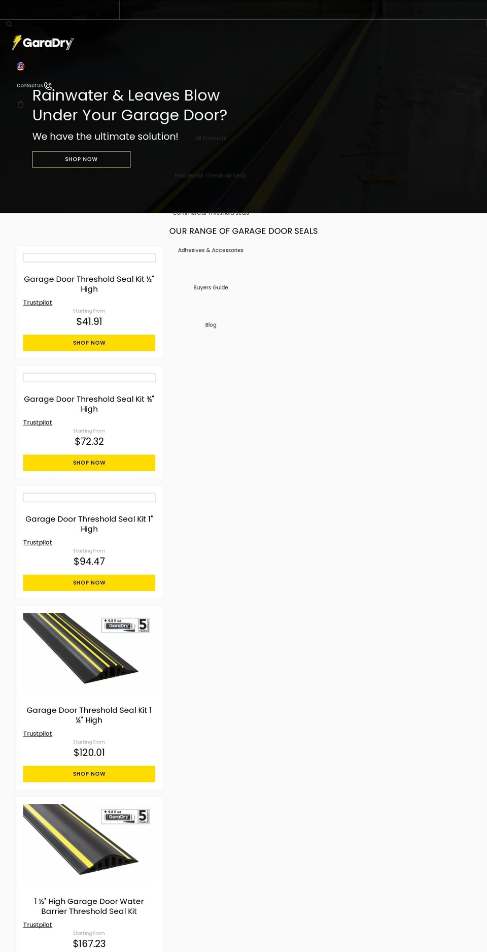 us.garadry.com shopify website screenshot