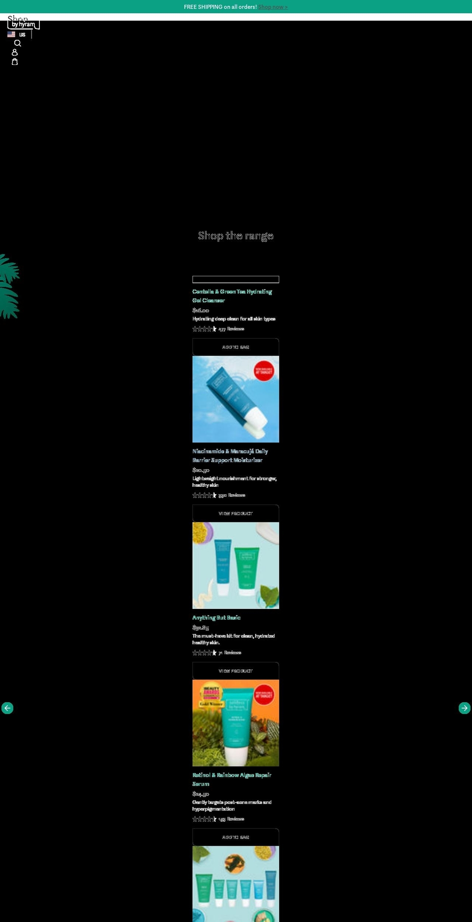 us.selflessbyhyram.com shopify website screenshot