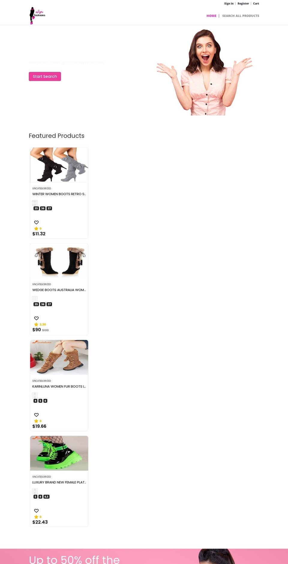 us2ufashions.com shopify website screenshot