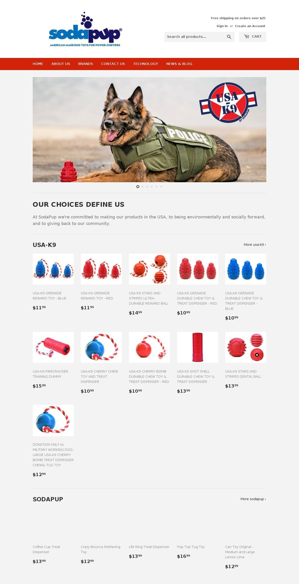 usa-k9.com — Shopify storefront screenshot